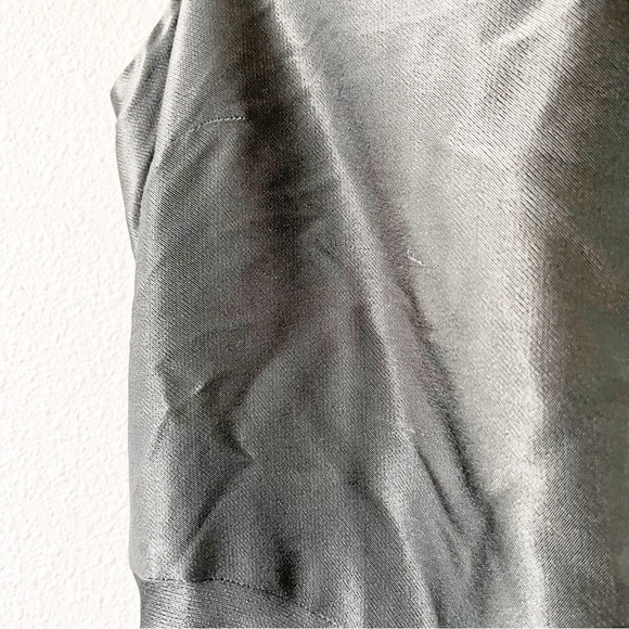 Shona Joy La Lune Olive Satin Ruched High Slit Formal Maxi Dress Gown - Picture 5 of 11